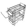 Toilet Storage Shelves Iron Wall Mounted 2 Layers Foldable Grid Home Decoration with Hooks for Bathroom