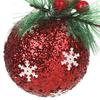 Glitter Christmas Ball Ornament Sequins Foam Ball Ornaments with Berry Pinecones Christmas Tree Hanging Decorations for Holiday Home Party Decor