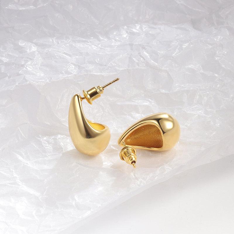Elegant Gold Plated Waterdrop Earrings Minimalist Shiny Dangle Drop Earrings Versatile Fashion Jewelry For Women Daily Wear