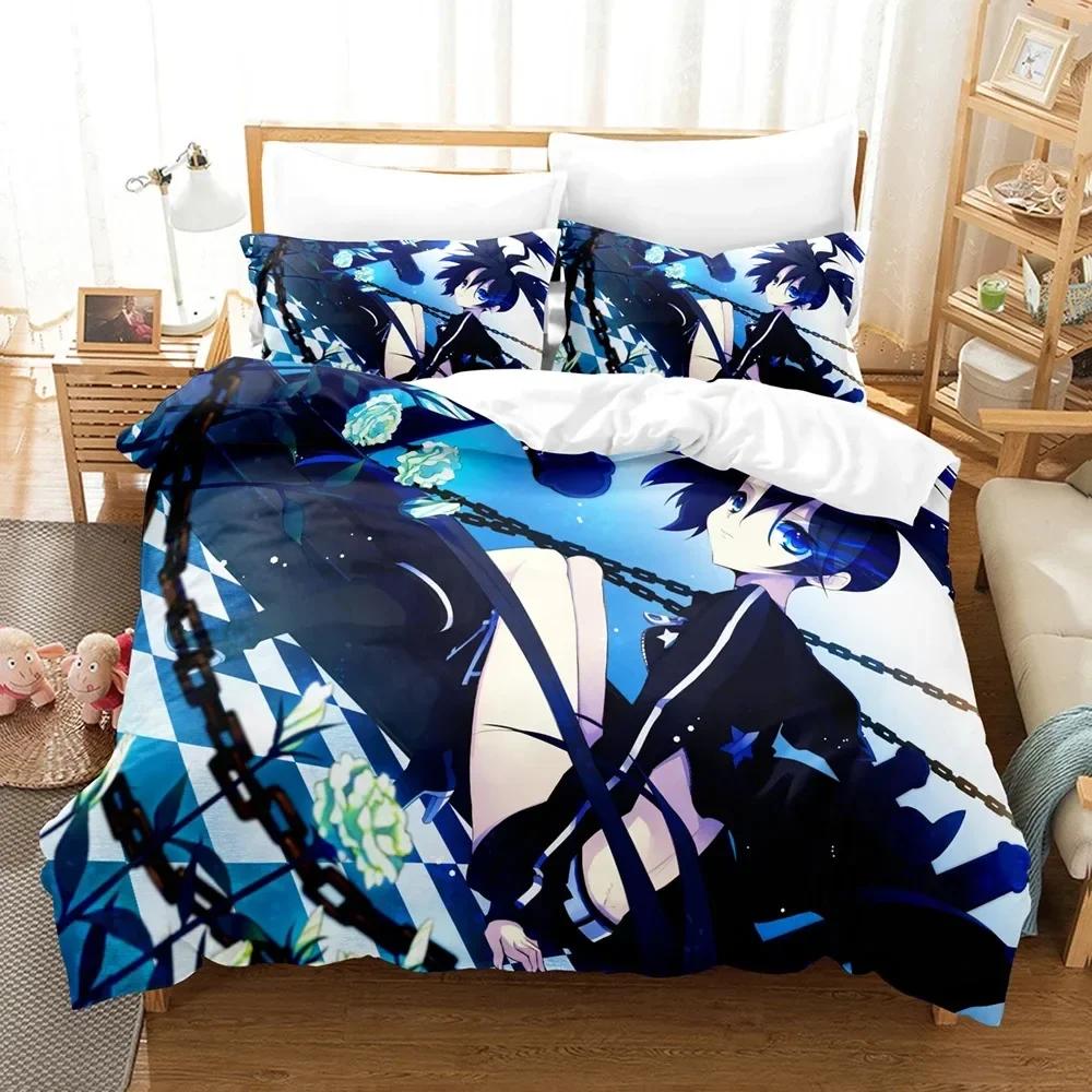 Black Rock Shooter Duvet Cover Single Double Size For Boys Girls Fashion Bedroom Decor Anime Bedding Set Soft Home Textile 013