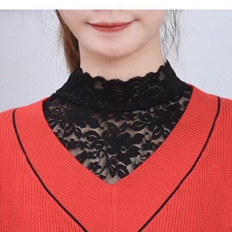 Multi-Style Lace Pullover False Collar: Women's High Elasticity Plus Size Decorative Vest for Autumn/Winter