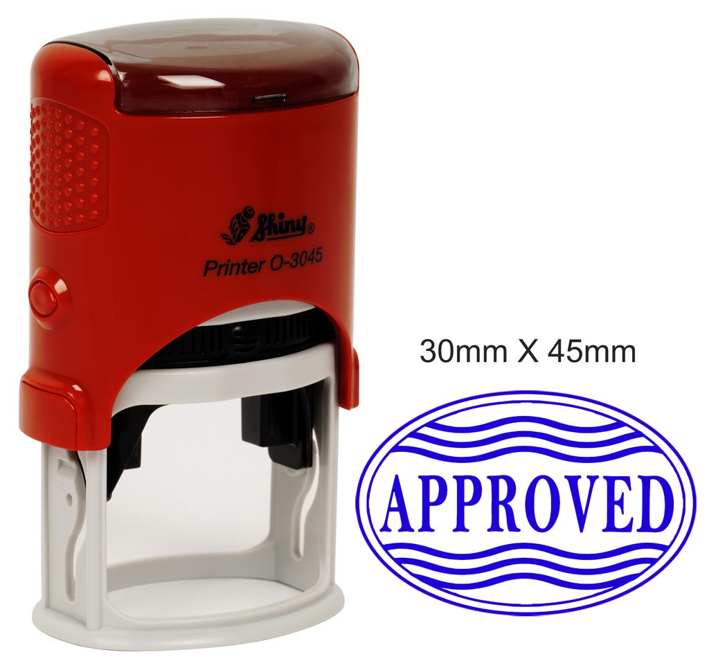 APPROVED Shiny Self Inking Oval Rubber Stamp Office Stationary 30mm x 45mm
