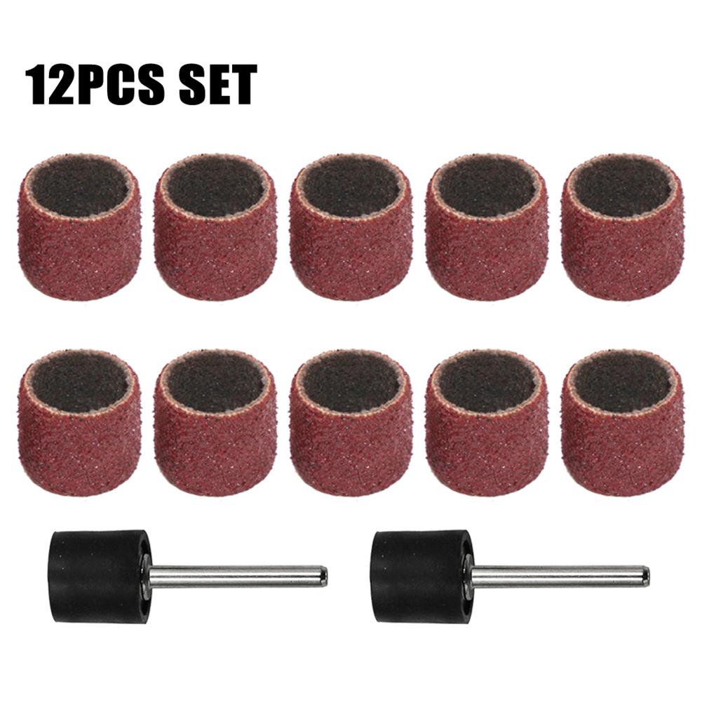 Rotary Tool Kit Sanding Drum For Woodworks DIY Metal 12Pcs/Set Accessories Polishing Replacement Sandpaper Rotary