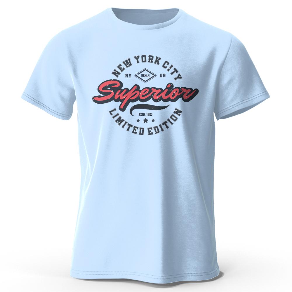 New York City Vintage Print Unisexs Graphic T Shirts Trendy  Tee in Cotton Fabric for   New  fashion heavyweig