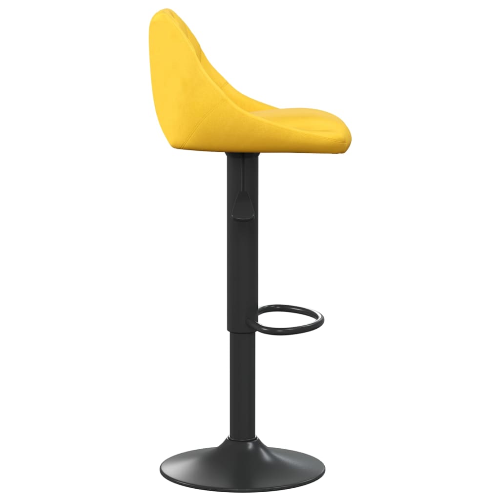 Bar Stool Mustard Yellow Velvet