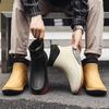 Męskie buty przeciwdeszczowe krótkie antypoślizgowe wodoodporne buty modne buty przeciwdeszczowe aksamitne termo gumowe buty robocze krótkie buty wodne odporne na zużycie