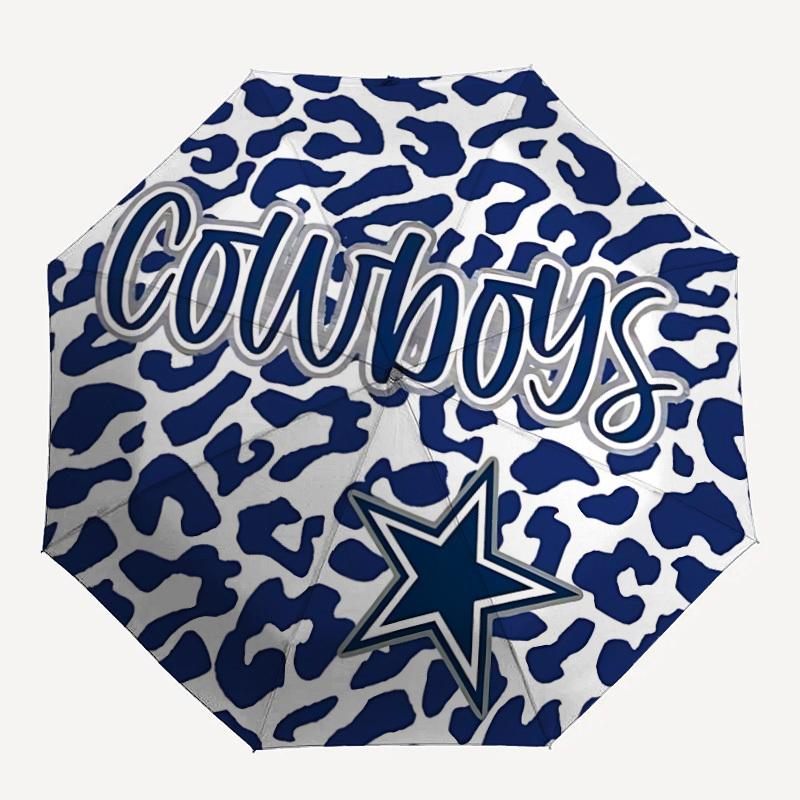 

1pc Cowboys Leopard Print Automatic Open/Close Umbrella with Windproof, 8-Rib Sturdy Canopy, , Outdoor Accessory, Ideal for Gifts yy251117034