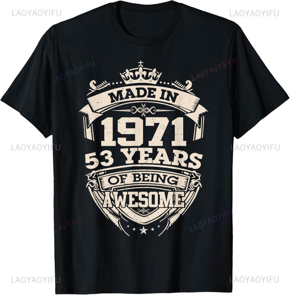 55th Birthday Tee 55 Years Old Vintage Legends Born in 1971 TShirt Print Cotton Design Gifts T Shirts Streetwear Camisas