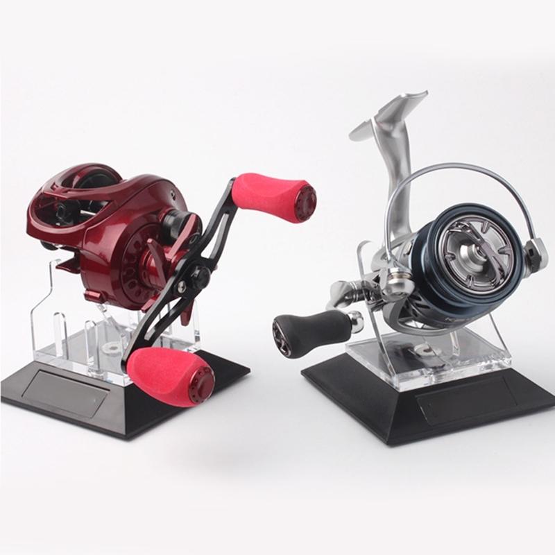 Easy to Install Acrylic Reel Holder Quick Setups Space Saving Design for Baitcasting Reels Display Rack Stand