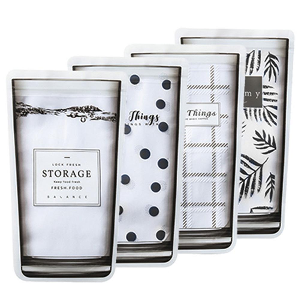 4Pcs Fresh Bag Snack Storage Pouch Portable Food Fruits Leakproof Seal Containers 4 pcs#0