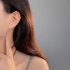Temperament Double Rings Connected Pearl Earrings for Women with Niche Design and High-end