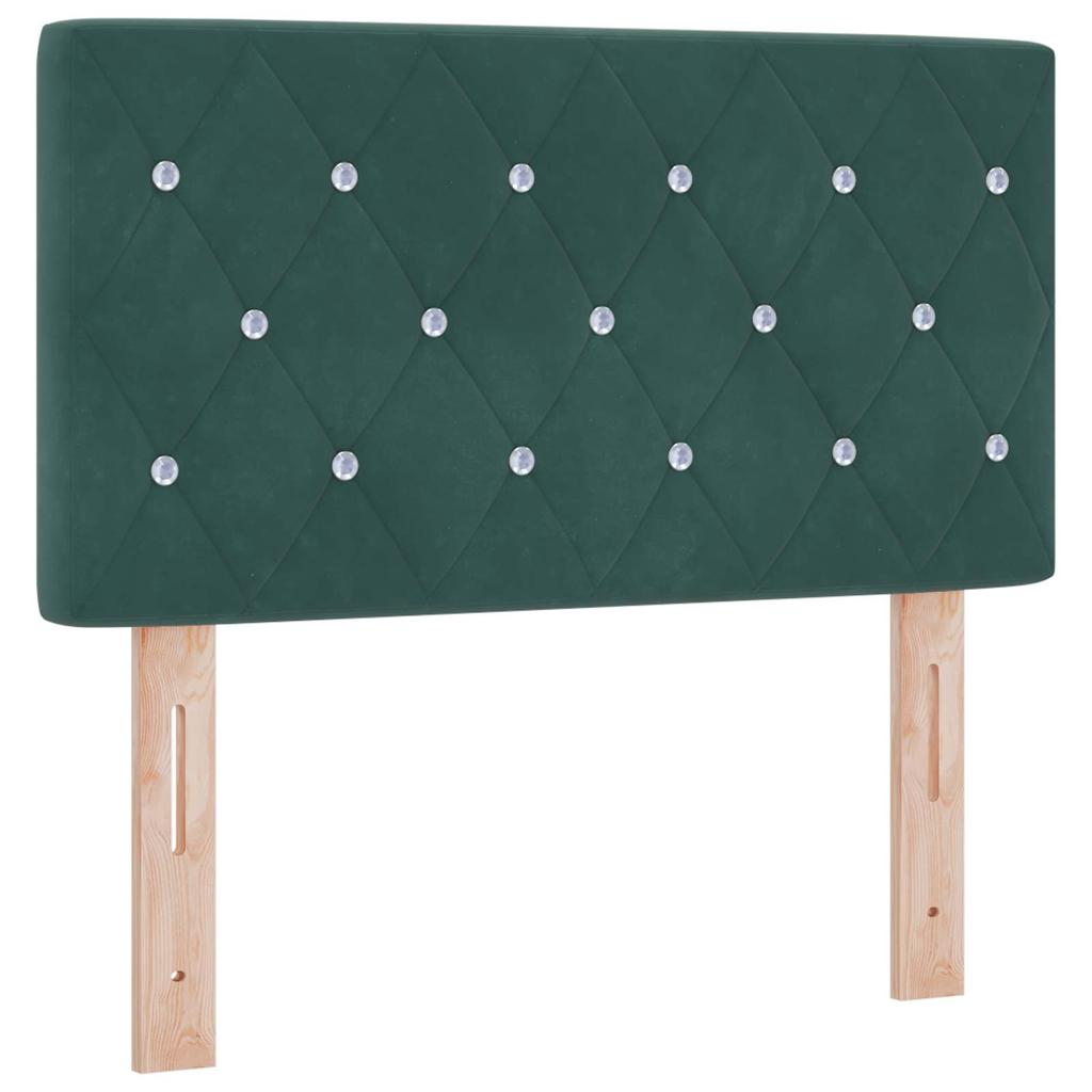 Ottoman Bed with Mattress Dark Green 80 X 200 Cm Velvet