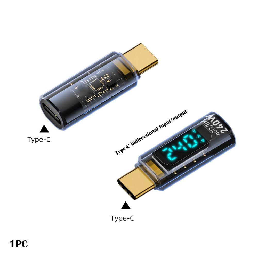

1 PCS Digital LED Display USB 4 Type-C Adapter 8K 60HZ 40Gbps Power Meter Tester Full Function PD 240W USB C Extension світло-синій колір