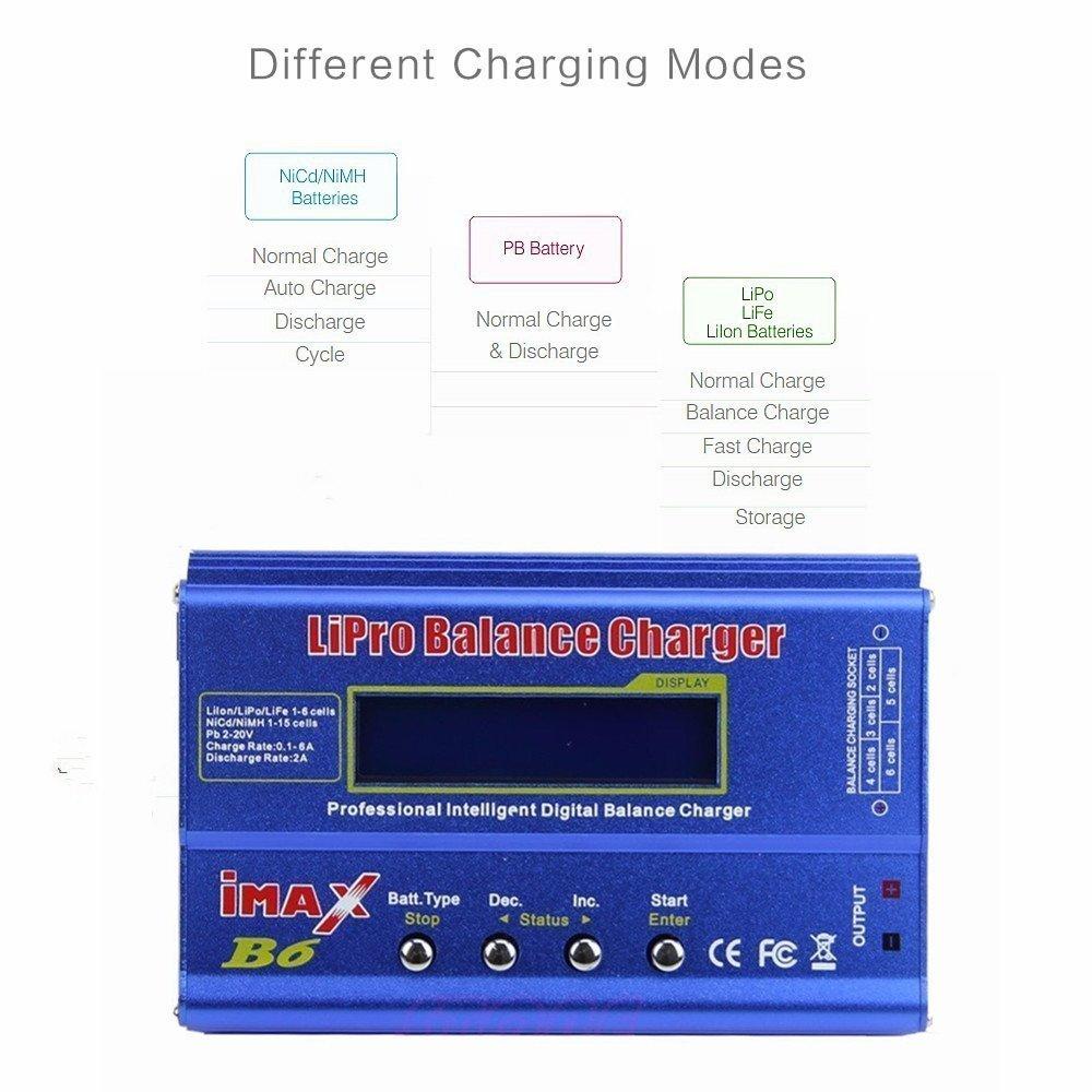 iMAX B6 80W 6A Battery Charger Lipo NiMh Li-ion Ni-Cd Digital RC Balance Charger Lipro Charger Discharger + 15V 6A Adapter