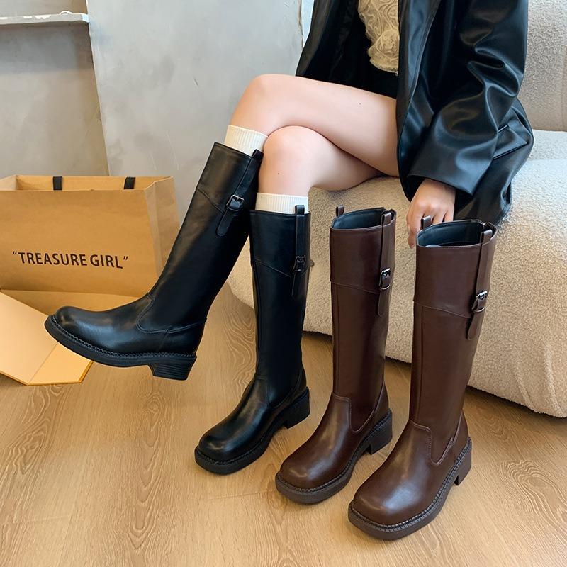 Fat Mm Widened Large Size Women's Shoes Thick Legs Big Tube Circumference High Boots Thick Soled Knight Boots Long Boots