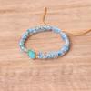 Blue Round Opal Bracelets Bangles Stones Beaded Braided Balance Yoga Jewelry