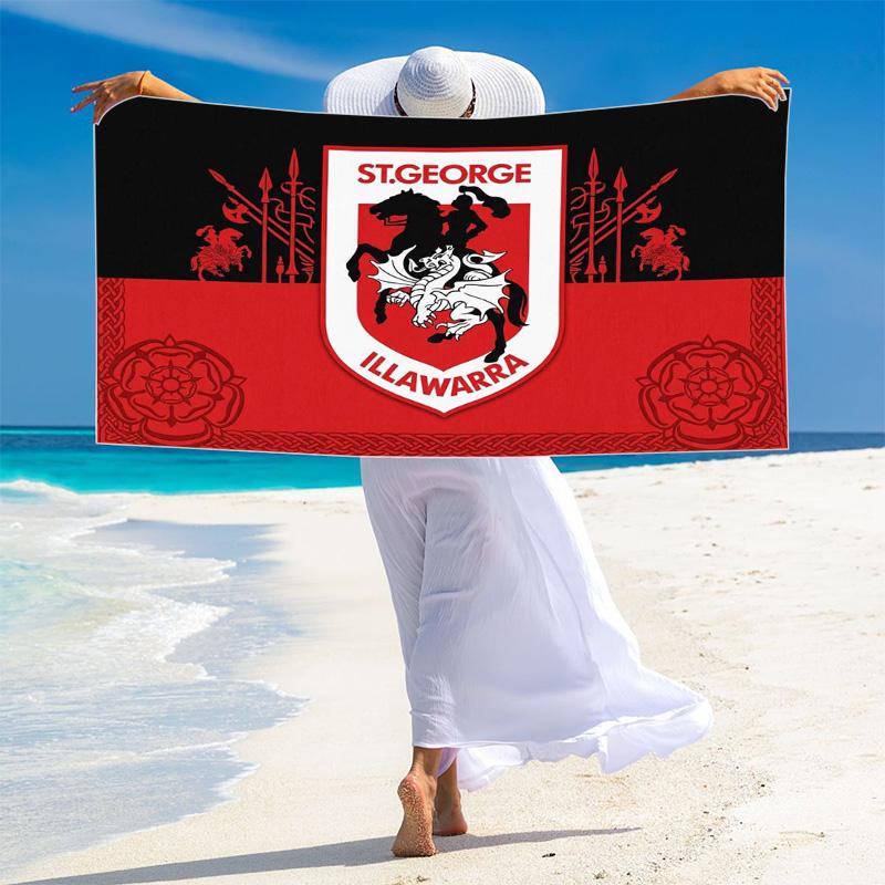 St George llawarra Print Beach Towel, Large Soft Quick Dry Towel for Beach Camping Swimming