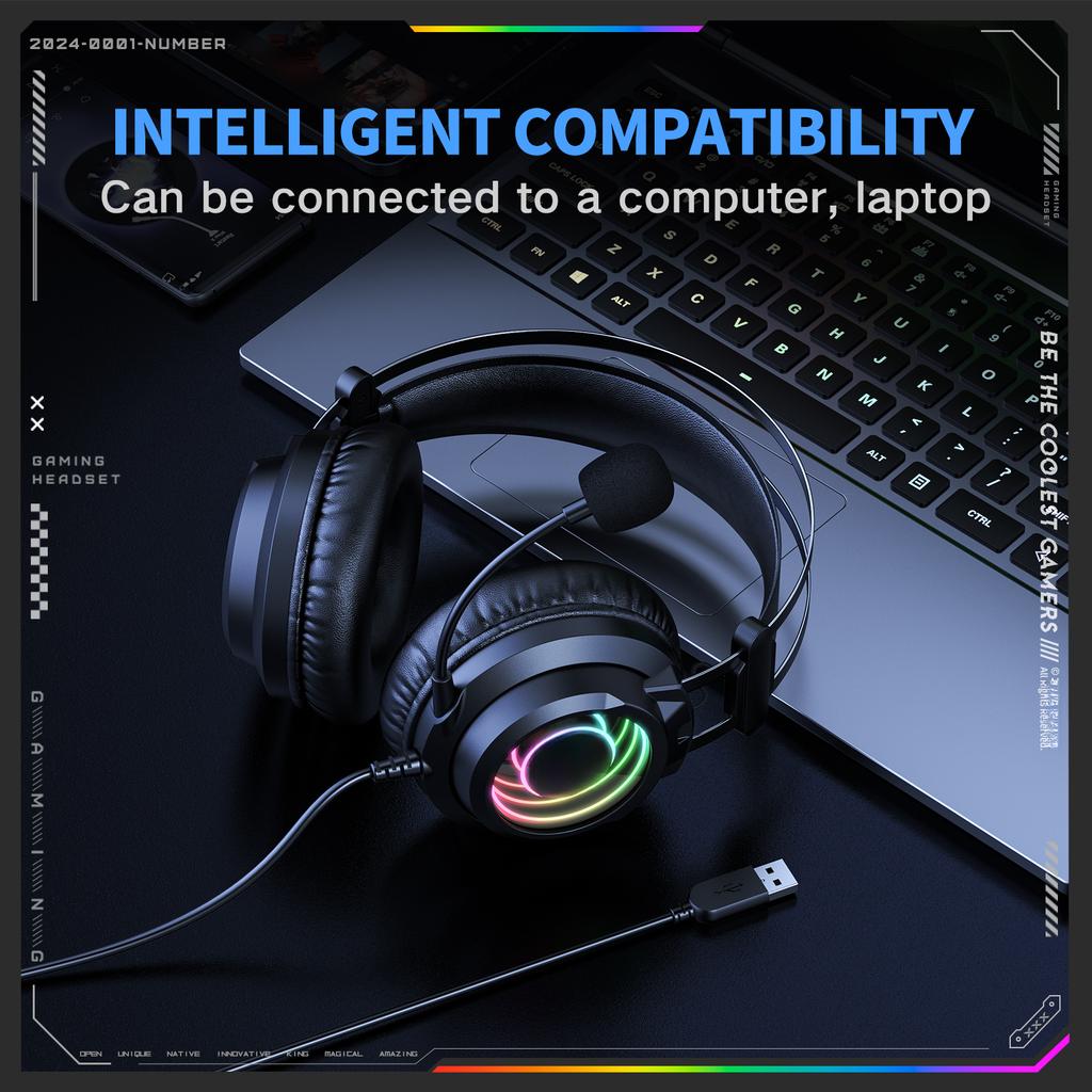 X80 Gaming Headset Noise  Cing Gaming Earbuds Over  Ear Wired Headphones Desktop Wired Headset  Black