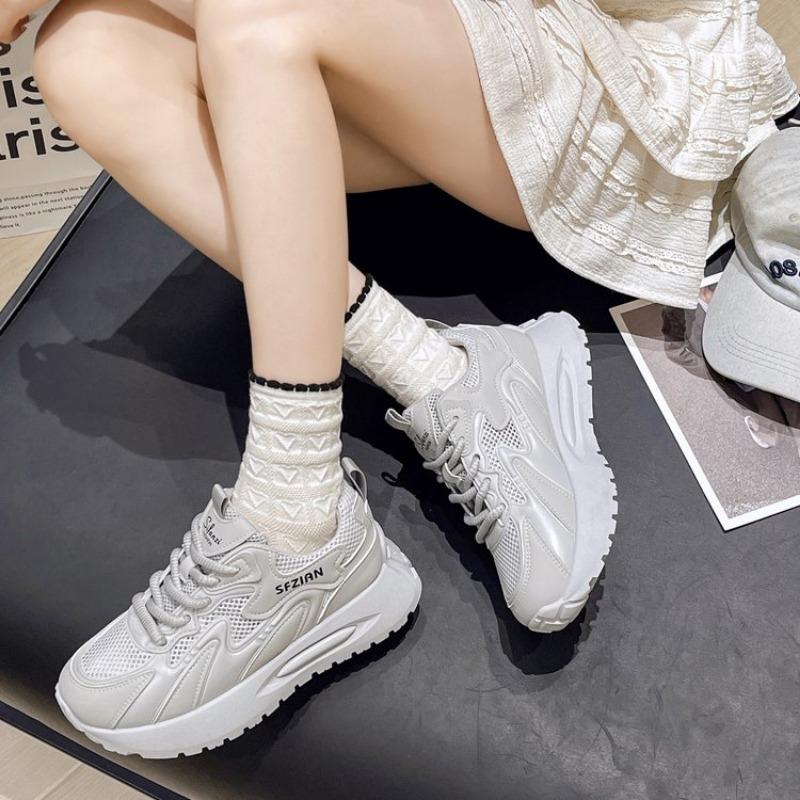 Fashion Women's Shoes Summer Thick Sole White  Autumn Breathable Platform Tennis Woman Runing Shoes Female Casual Sneaker