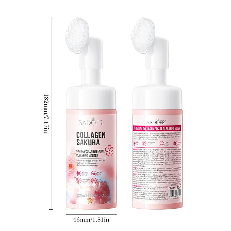 Spot Cleansing Mousse 120ml Cherry Blossom Collagen Moisturizing Cleansing Mousse Skin Care Products