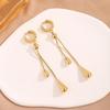 Women's Adjustable Tassel Jewelry Set: Korean Water Drop Titanium Steel Earrings & Non-Fading Clavicle Chain