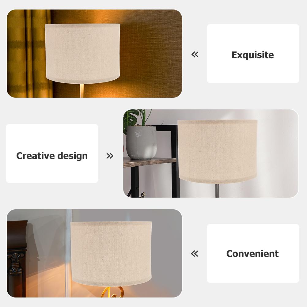 Linen Lamp Shade Table Floor Lamp Light Shade Lampshade Home Decoration for Bedroom (Suitable for E27 Bulb)