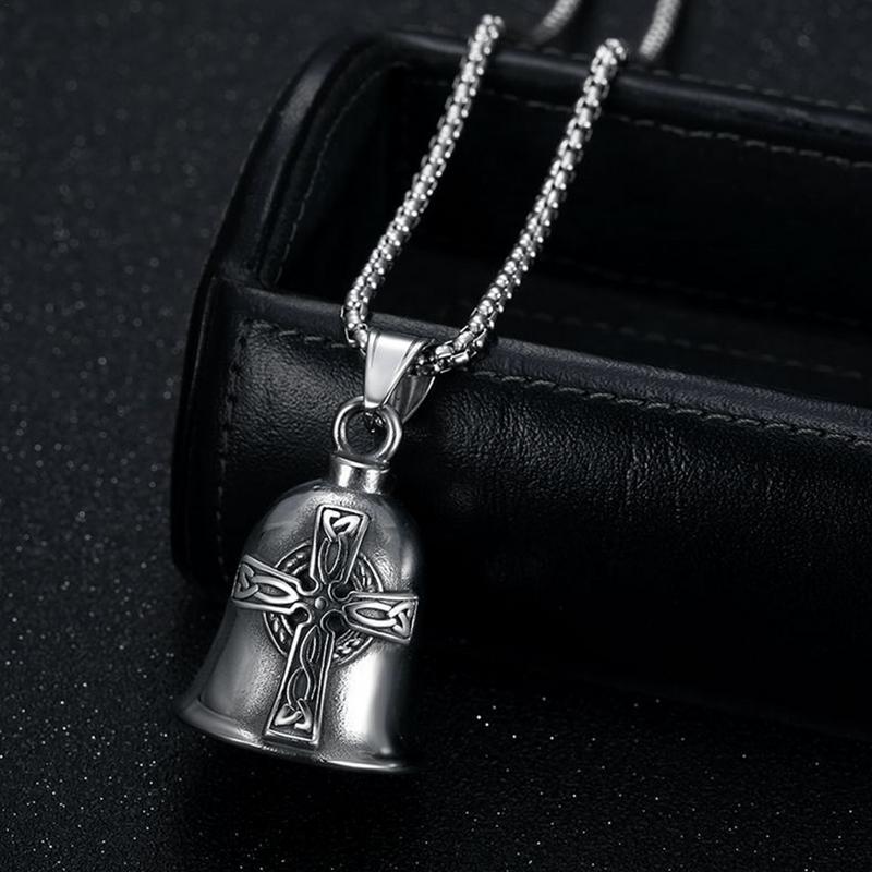 Fashion Motorcycle Biker Good Lucky Bell Pendant Motorcycle Bell Necklace For Men Women Biker Lucky Bell Jewelry With Chain