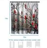 Forest Tree Shower Curtains Cute Cardinal Birds On Branch Theme Cloth Fabric Bathroom Decor Sets With Hooks Waterproof Washable