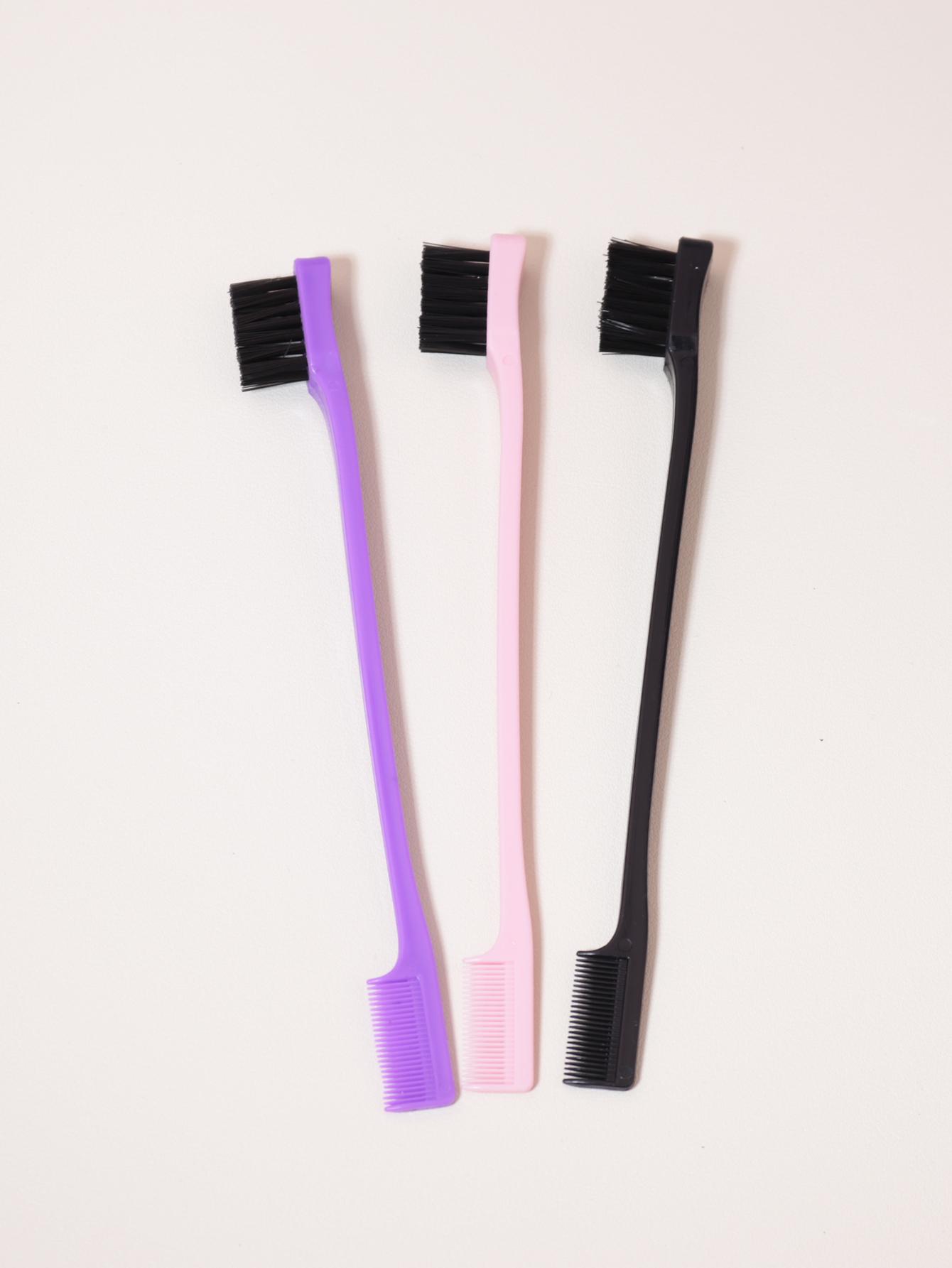 

3pcs hair comb eyebrow brush comb double-sided edge control bursh back brush comb, hair styling tool Special for real hair wigs