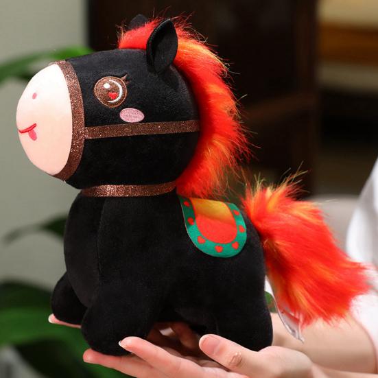 Horse Doll Year of The Horse Chinese Style Plushie Good Luck Pony PP Cotton Filling Zodiac Plush Figurine for Blessings