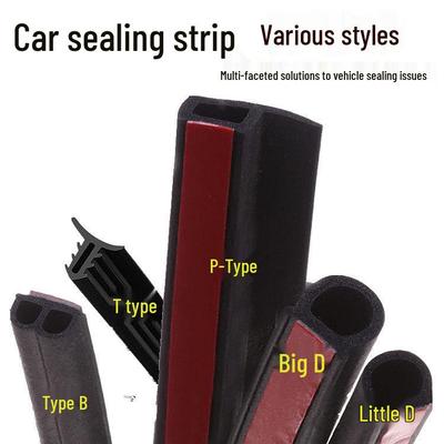 Car Soundproofing Seal Strip Set: Large/Small D-Type, B-Type, P-Type, T-Type Rubber Strips for Doors and Center Console.