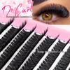 640 Clusters DIY Individual False Eyelashes: 10-100D, 10-16mm Dense, Curled, Segmented Style