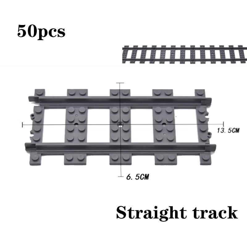 City Train Parts Tracks Train Station Bricks Railway Buffer Stop Model Rails Straight Curved Railways Building Blocks MOC Toys
