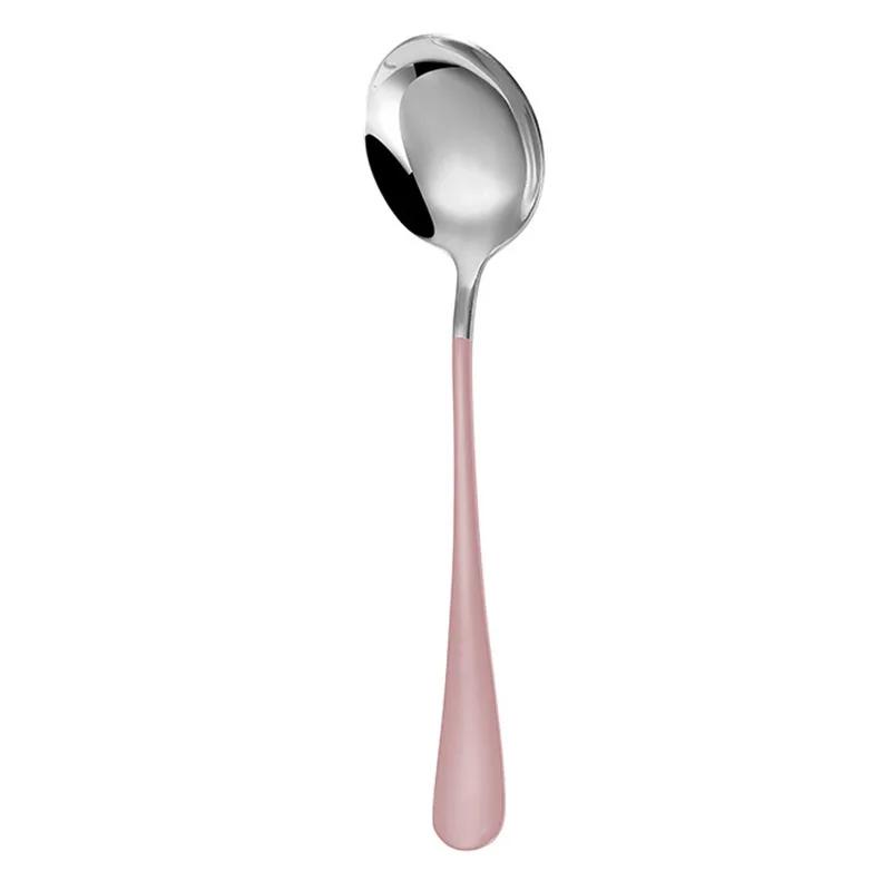 304 Stainless Steel  Spoon Coffee Spoon Round Head Spoon Dessert Mixing Spoons Kitchen Tableware Cutlery