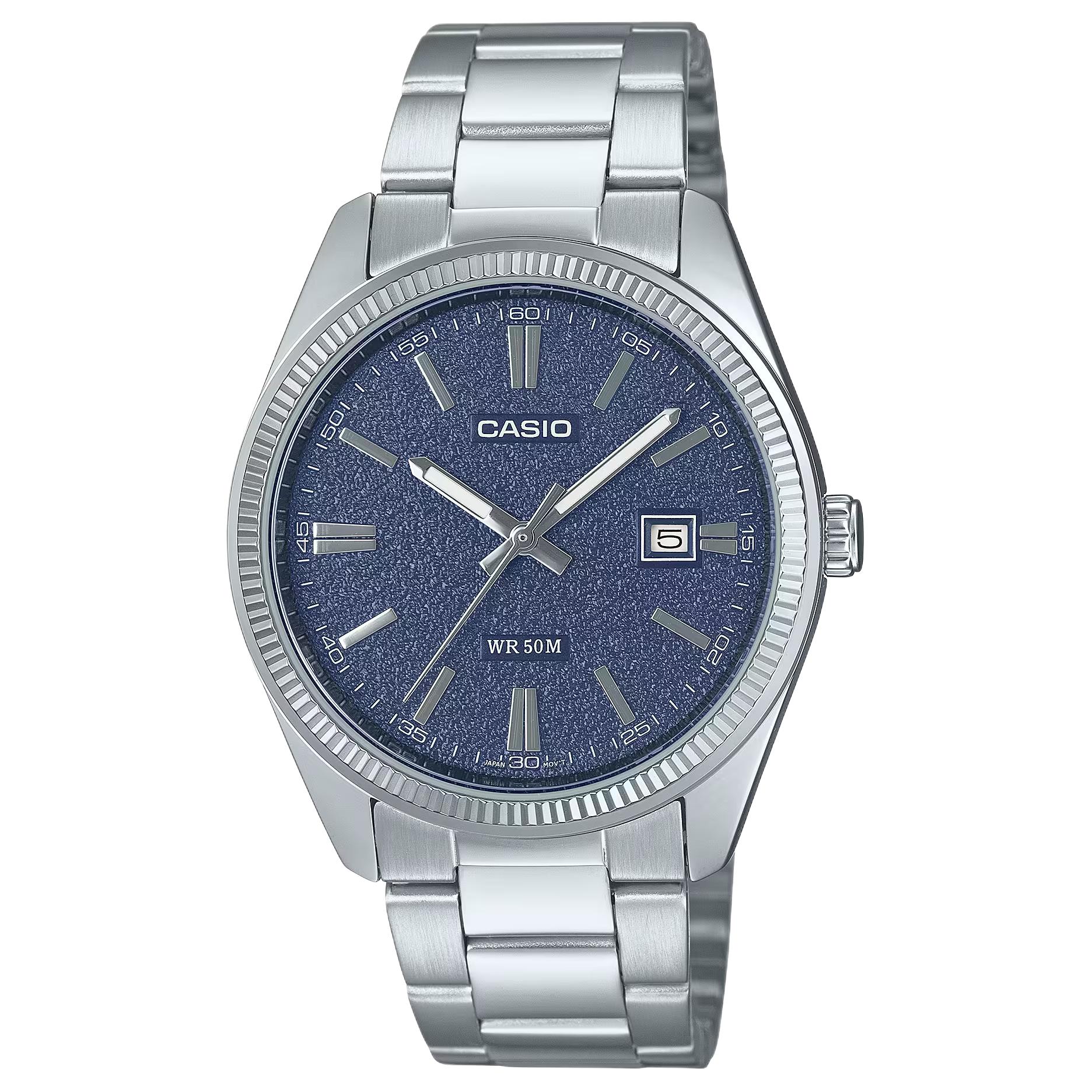 

CASIO G SHOCK Quartz Movement Stainless Steel Strap Watch Unisex Blue Dial MTP-1302DA-2A1V Blue Dial