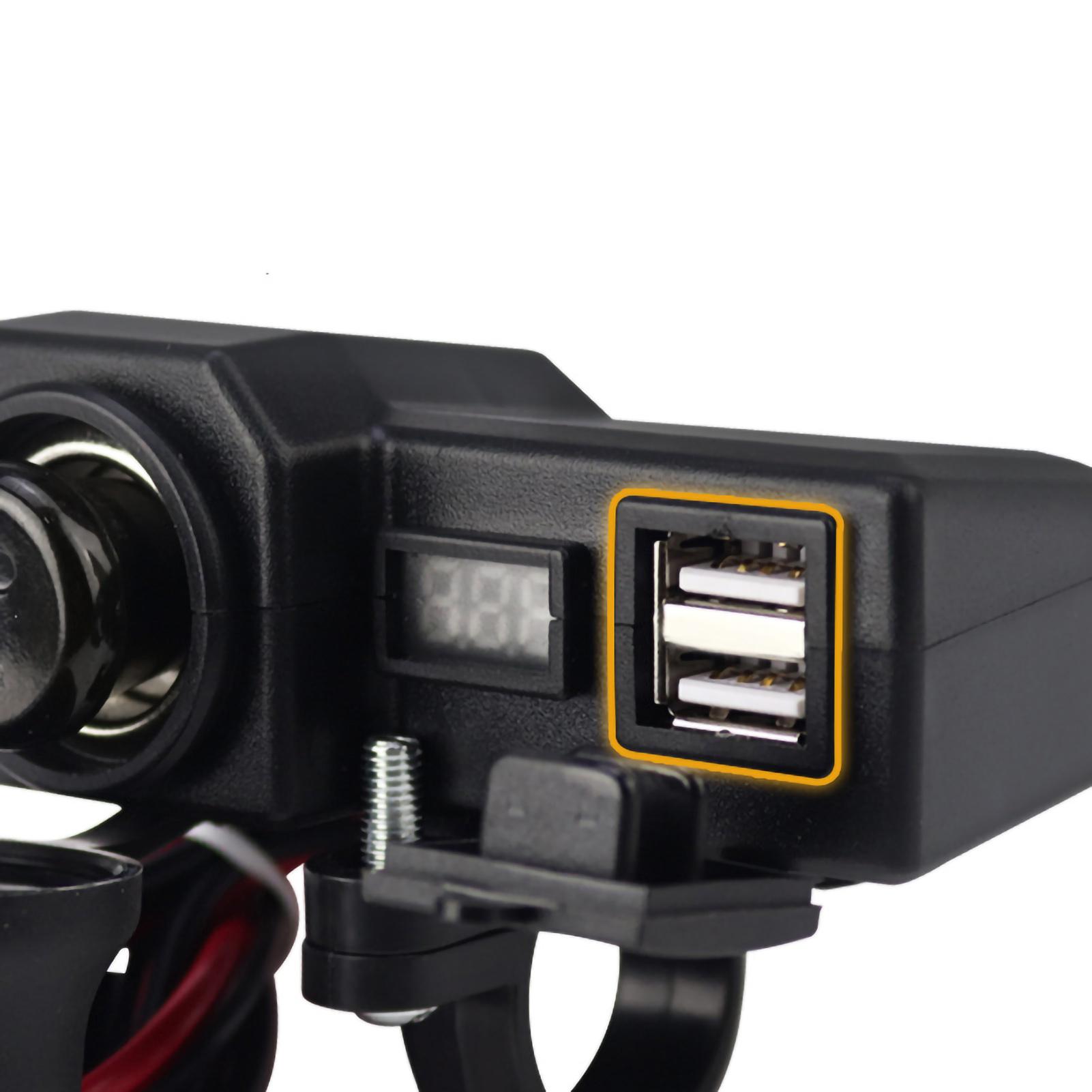 

Зарядное устройство для телефона на мотоцикле, многофункциональное, двойной USB-адаптер для мотоцикла, быстрая зарядка с вольтметром