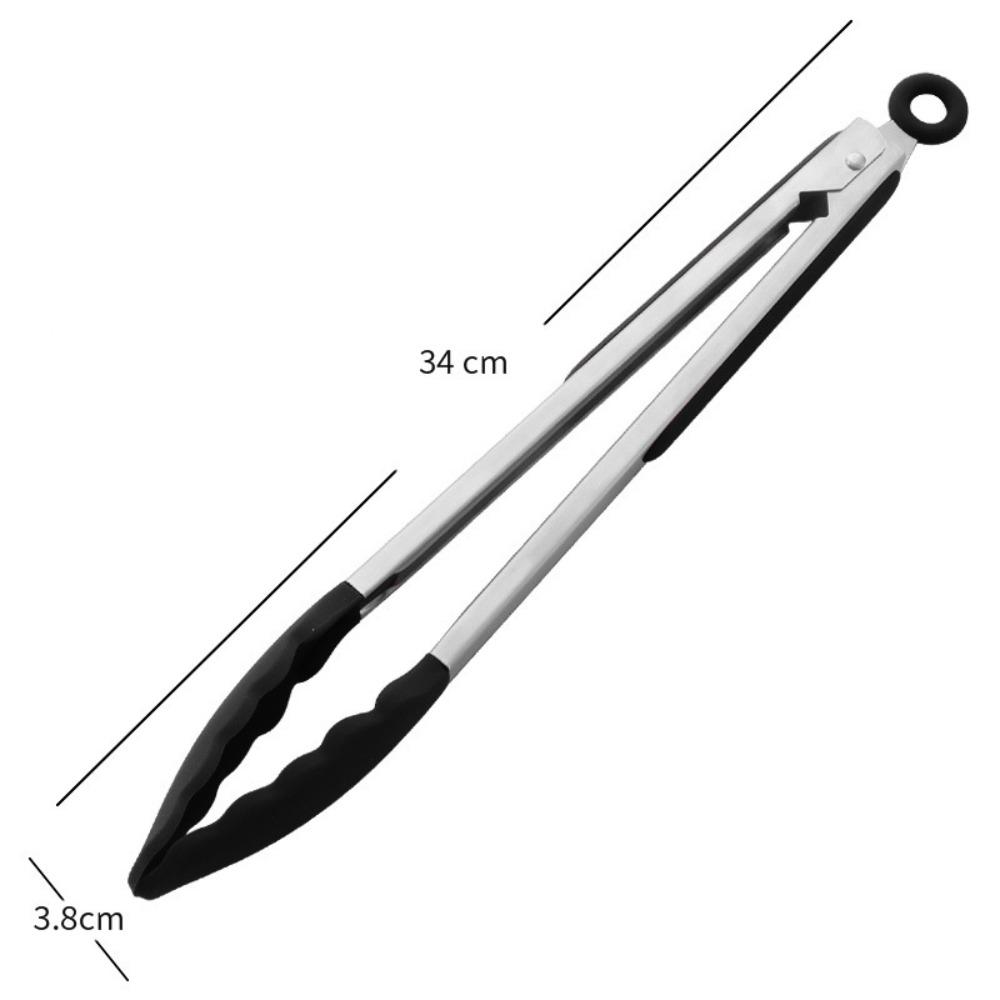 Stainless Steel Food Clip Silicone Cooking Tongs New Barbecue Scissors Clip Set  Outdoor