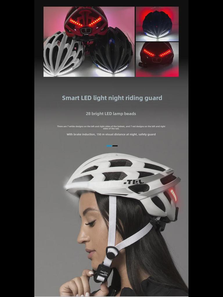 MOON Smart Bluetooth LED Cycling Helmet, Breathable Unisex Road & Mountain Bike Helmet