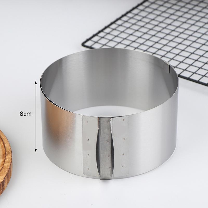 Stainless Steel 6-8Cm Adjustable Telescopic Mousse Ring Circle Mold Rustproof With Scale Round Cake Rings Reusable Baking Tool