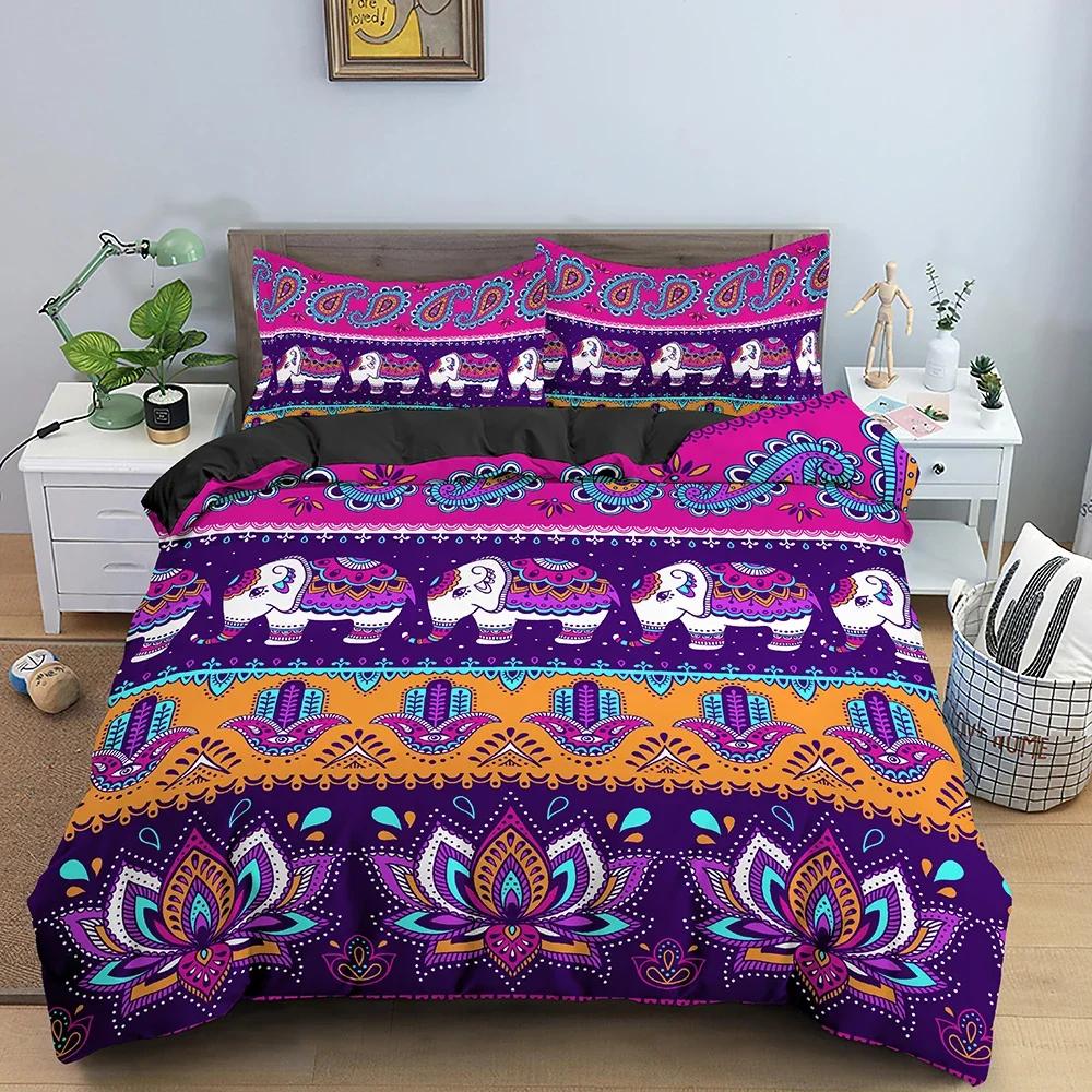 Mandala Pattern Bedding Set Floral Flower Duvet Cover Set Luxury Cozy Quilt Cover For Bedroom King Full Twin Bedclothes 2/3Pcs