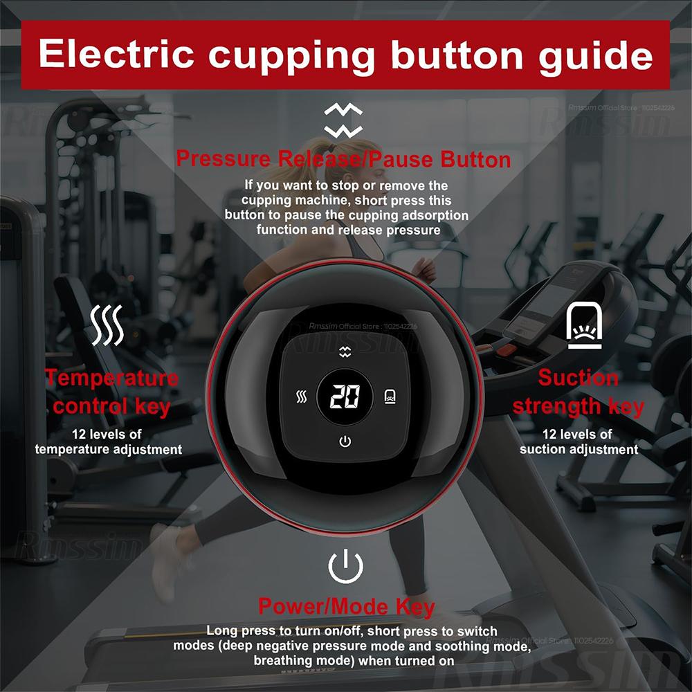 Body Scraping Massage Smart Electric Vacuum Cupping Heating Suction Cup Device Back Neck Arm Massger Relieve Fatigue