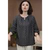 Casual Versatile Shirt for Women Summer New Loose Printed Shirt Skin-friendly Breathable Outer Wear Three-quarter Sleeve Top