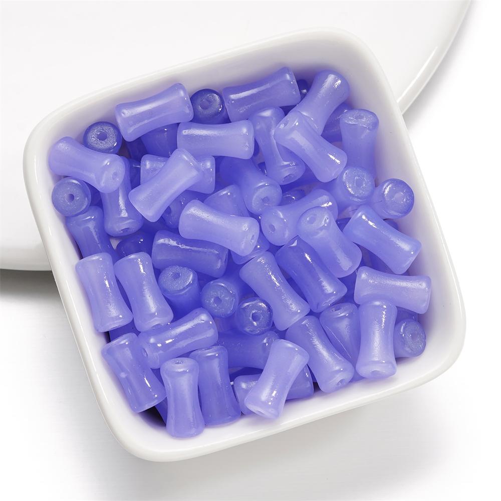 30Pcs 6.5x11.5mm Imitation Jade Bamboo Joint Charm Glass Loose Beads for DIY Handmade Jewelry Bracelet Necklace Making Supplies