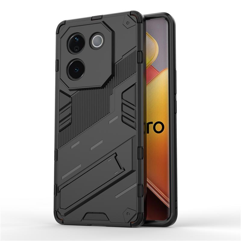 For Vivo T3 Pro Lite Punk Armor Shockproof Bumper Rugged Rubberized PC Fitted Kickstand Case Stand Holder Cover Shell