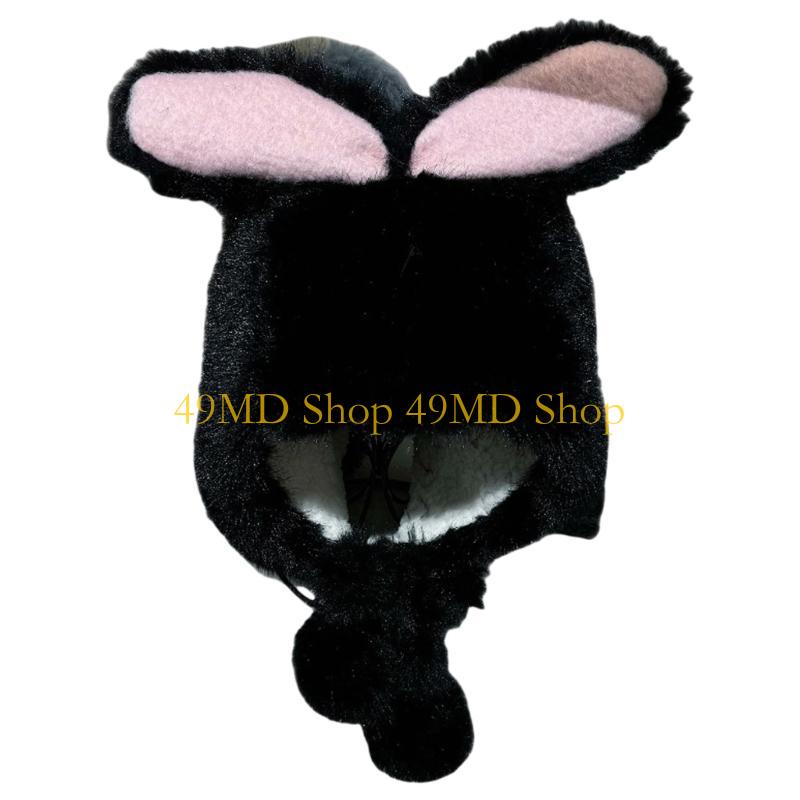 49MD Cartoon Pattern Hat Windproof Soft Hat New Plush Winter Hat Warmth Thickened Hat