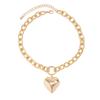 European & American Hip Hop Heart Pendant Necklace - Stylish Short Metal Clavicle Chain