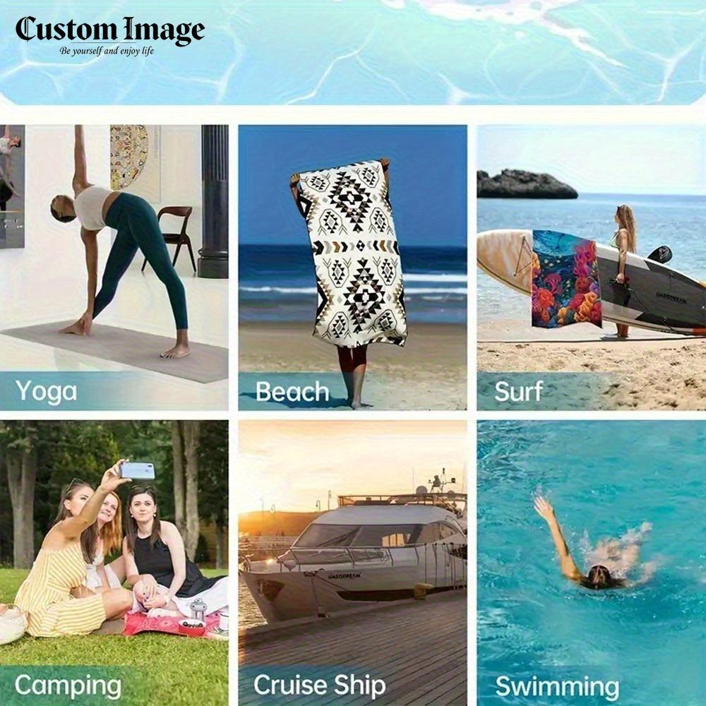 1Pc Custom Photo Football Beach Towel Perfect for Beach, Parties, Travel, Camping, Artistic Soccer Player Design