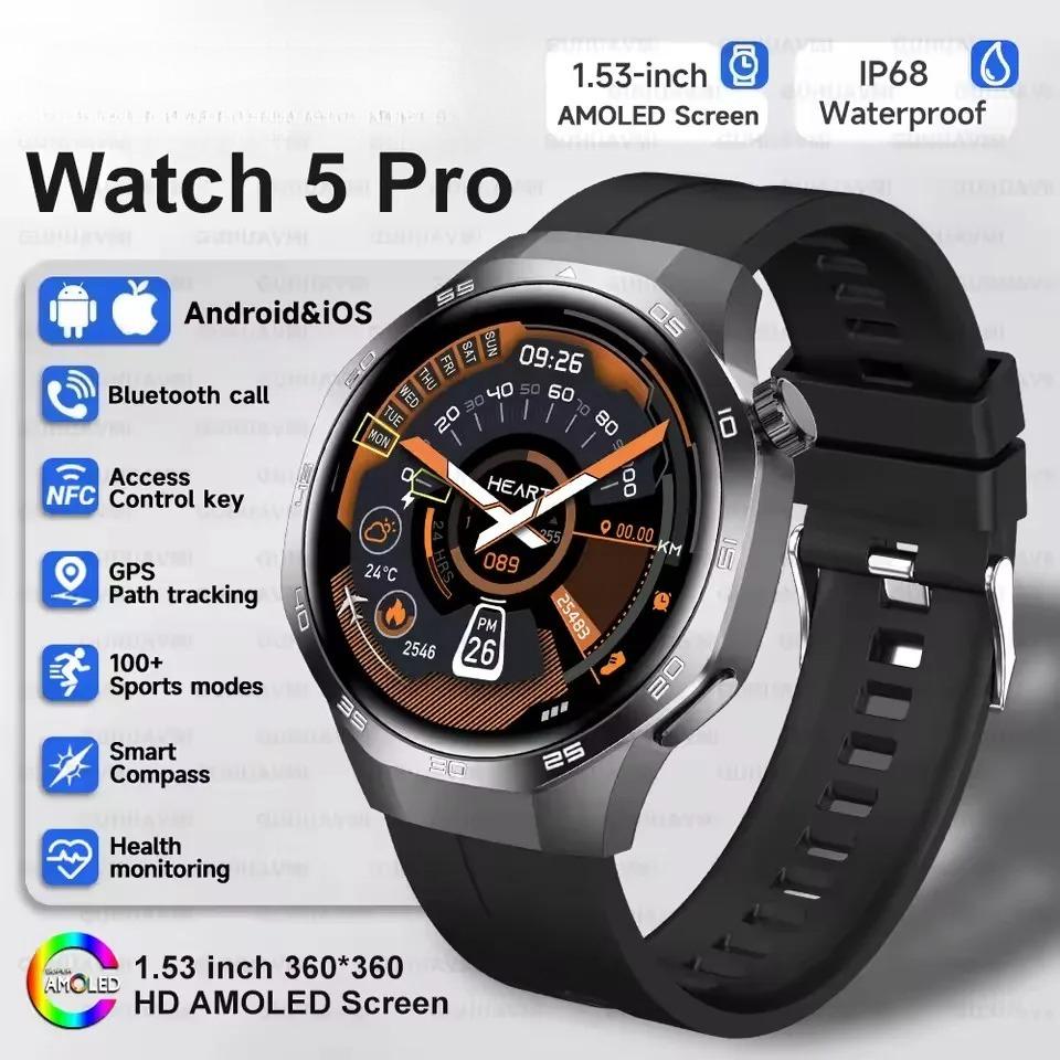 2026 New Bluetooth Call Smart Watch Men 1.53inches AMOLED HD Large Screen Heart Rate NFC IP68 Waterproof  Monitoring Sport Wireless Charging