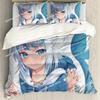 Anime Hololive EN Gawr Gura Bedding Set Printed Bed Set Duvet Cover Sheet Pillowcase Bed Soft Quilt Cover Full Queen King Size
