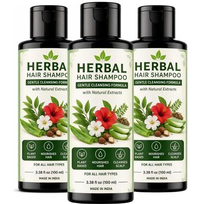 Kräuter-Haarshampoo 100 ml - Sanfte Reinigungsformel Mit Natürlichen Extrakten Geeignet Für Alle Haartypen (3er-Pack)